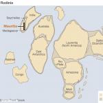 Образуване и разпадане на суперконтинента Родиния Приблизително местоположение на континентите
