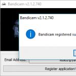 Bandicam безплатно изтегляне руска версия Програма за регистрация на bandicam